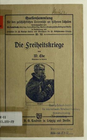 H. 72: Die Freiheitskriege