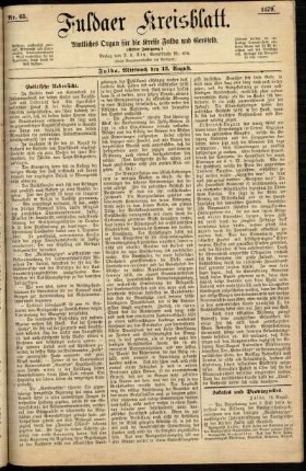 Ausgabe vom Mittwoch, den 13. August 1879.