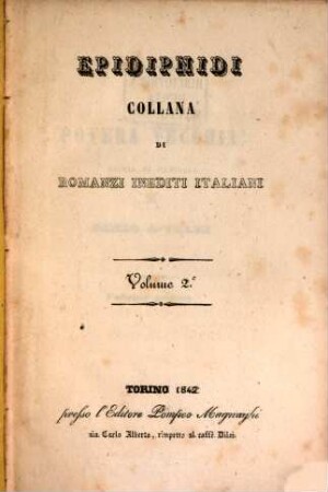 Epidipnidi : Collana di romanzi inediti italiani, 2