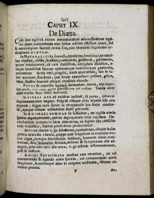 Caput IX. De Diæta.