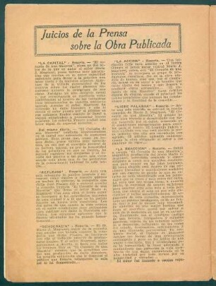 Juicios de la prensa sobre la obra publicada