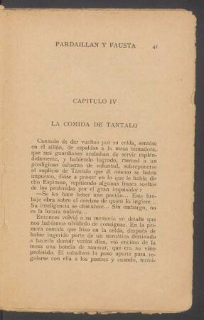 Capítulo IV - La comida de Tántalo