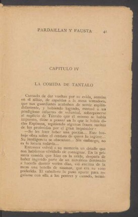 Capítulo IV - La comida de Tántalo