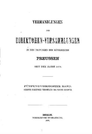 7: Verhandlungen der ... Direktoren-Versammlung in der Provinz Hannover - 7=45.1895
