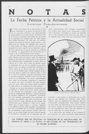 Notas - La fecha patricia y la actualidad social : Sintéticas consideraciones