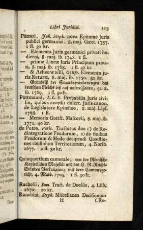 113-126, Quinquertium camerale - Schoepffii