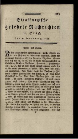 10. Stück, den 1. Hornung, 1783.