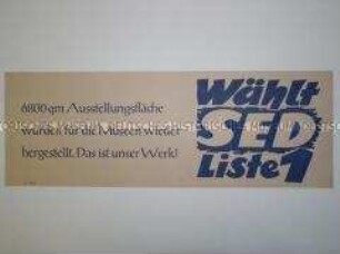 Maueranschlag mit Wahlpropaganda der SED für die Gemeindewahlen 1946