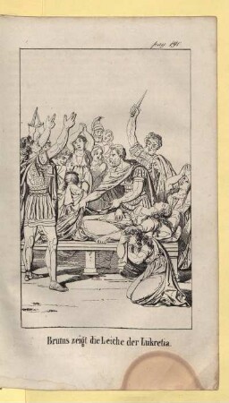 Brutus zeigt die Leiche der Lukretia