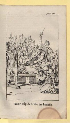 Brutus zeigt die Leiche der Lukretia