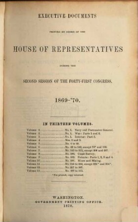 House documents. [265,h.] 1869/70, Vol. 9,3 = Congress 41, Sess. 2