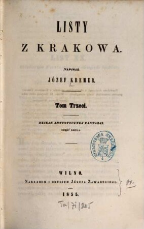 Listy z Krakowa, 3,2