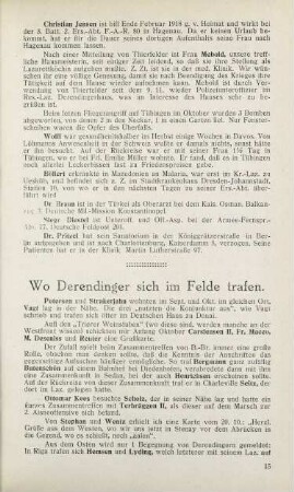 15 Wo Derendinger sich im Felde trafen.