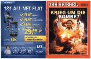 Umschlagblatt des Magazins "Der Spiegel" zum Atomprogramm des Iran ("Krieg um die Bombe?")
