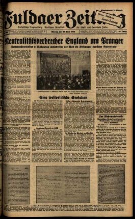 Ausgabe vom Montag, den 29. April 1940.