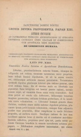 1-24 Encyklika Papst Leo's XIII. über die Freiheit