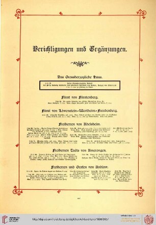 Berichtigungen und Ergänzungen