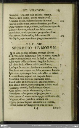 Cap. VIII. Secretio Humorum