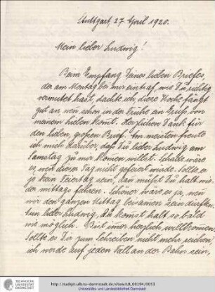 Brief vom 27.04.1920