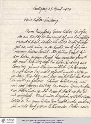 Brief vom 27.04.1920