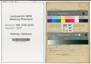 Entnazifizierung Hermann Kirchner , geb. 06.06.1904 (Bergmann)