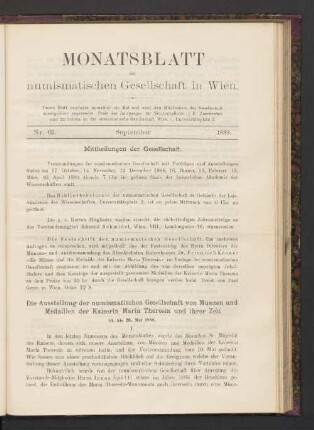 Nr. 62. September 1888