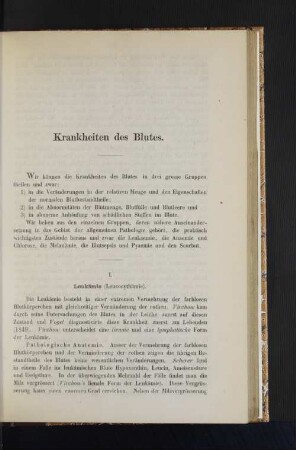 Krankheiten des Blutes.