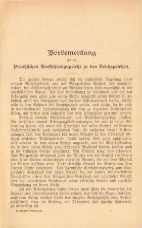 Die Preußischen Ausführungsgesetze zu den Reichsgesetzen
