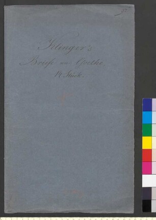 alter Archivumschlag: "Klinger's Briefe an Goethe. 14 Stück."