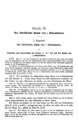 I. Kapitel. Der Euclid'sche Raum von n Dimensionen.