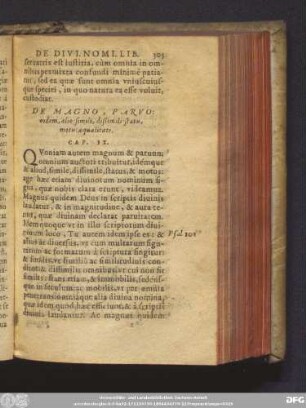 De Magno, Parvo: eodem, alio: simili, dißimili: statu, motu: aequalitate. Cap. IX.