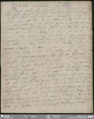 Eigenh. Brief von Johanna Christiane Erdmuthe Schlegel an August Wilhelm von Schlegel, Hannover, 1791