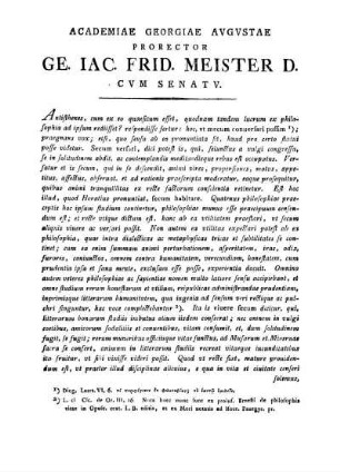 ACADEMIAE GEORGIAE AVGVSTAE PRORECTOR GE. IAC FRID. MEISTER D.