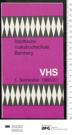 Programm 1. Semester 1980/1981