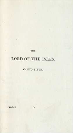 The Lord of the isles. Canto Fifth