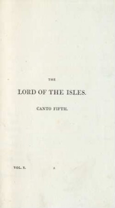 The Lord of the isles. Canto Fifth