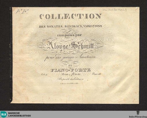 9: Collection des sonates, rondeaux, variations : pour des jeunes amateurs de piano-forte; oeuv. 52