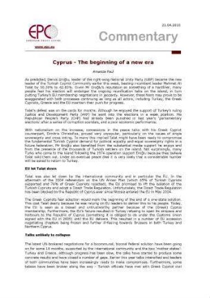 Cyprus - The beginning of a new era