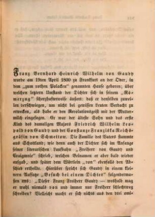 Franz Freiherrn Gaudy's sämmtliche Werke, 1. [Vorwort. Gaudy's Leben. Lieder]