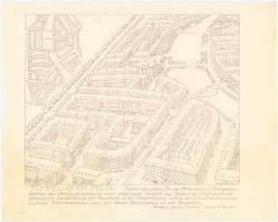 Wettbewerb Groß-Berlin 1910 Bebauungsplan für das Tempelhofer Feld: Lageplan, perspektivische Ansicht (Vogelschau) 1:5000