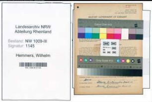 Entnazifizierung Wilhelm Hemmers , geb. 13.04.1907 (Schreiner)