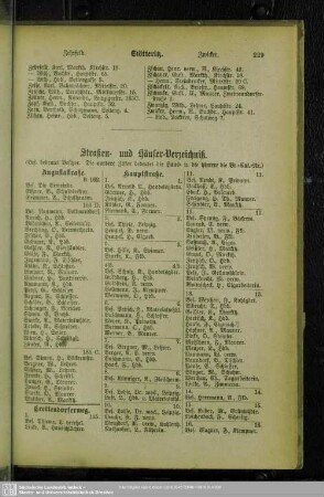 Häuserbuch : Straßen- und Häuser-Verzeichniß