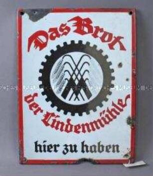 Werbeschild "Das Brot der Lindenmühle"