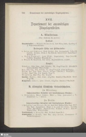 XVII. Departement der auswärtigen Angelegenheiten