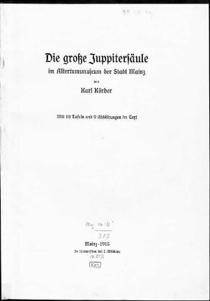 Die große Juppitersäule im Altertumsmuseum der Stadt Mainz