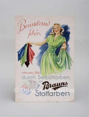 Reklameschild "Brauns Stoffarben"