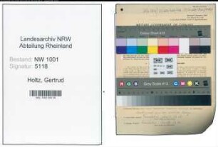 Entnazifizierung Gertrud Holtz, geb. 16.05.1895 (Kaufmann)