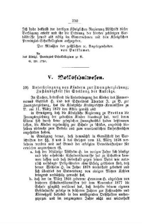 Unterbringung von Kindern zur Zwangserziehung; Zuständigkeit für Stellung der Anträge : [V. Volksschulwesen]
