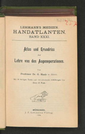 Bd. 3: Atlas und Grundriss der Lehre von den Augenoperationen