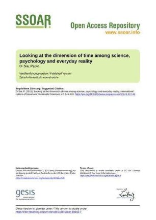 Looking at the dimension of time among science, psychology and everyday reality